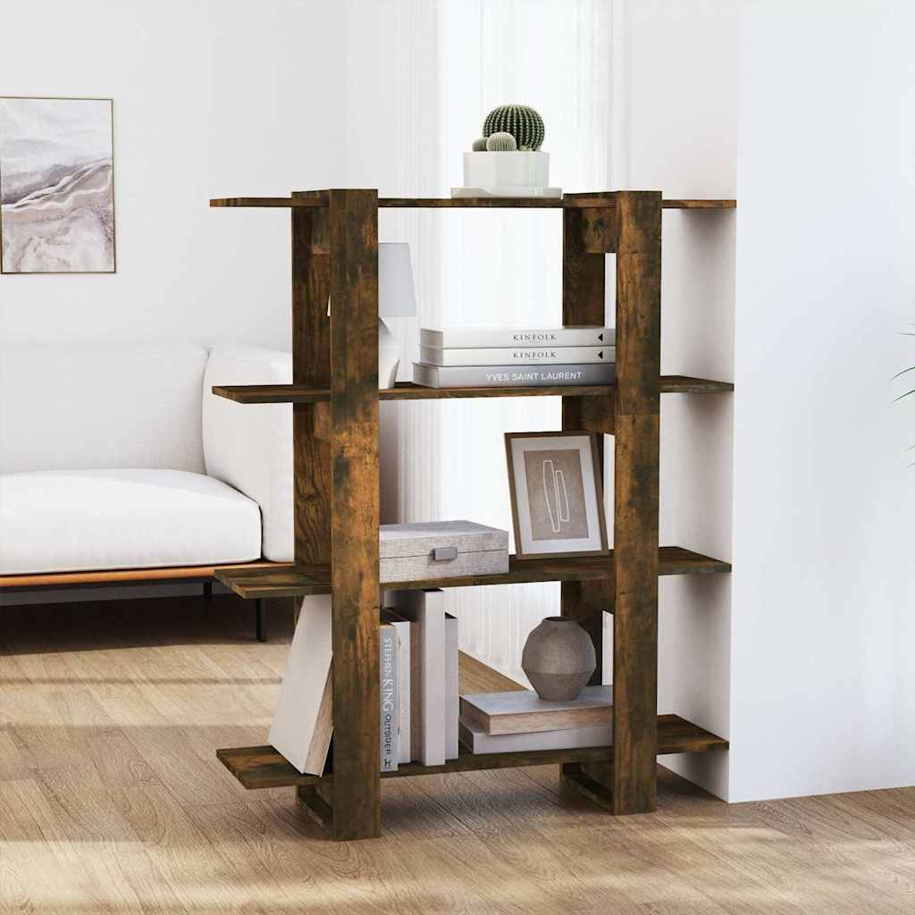 Vidaxl boekenkast kamerscherm 100x30x123,5 cm gerookt eikenkleurig