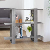 Vidaxl boekenkast kamerscherm 100x30x87 cm grijs sonoma eikenkleurig
