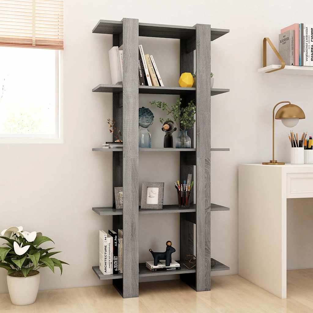 Vidaxl boekenkast kamerscherm 80x30x160 cm bewerkt hout grijs sonoma