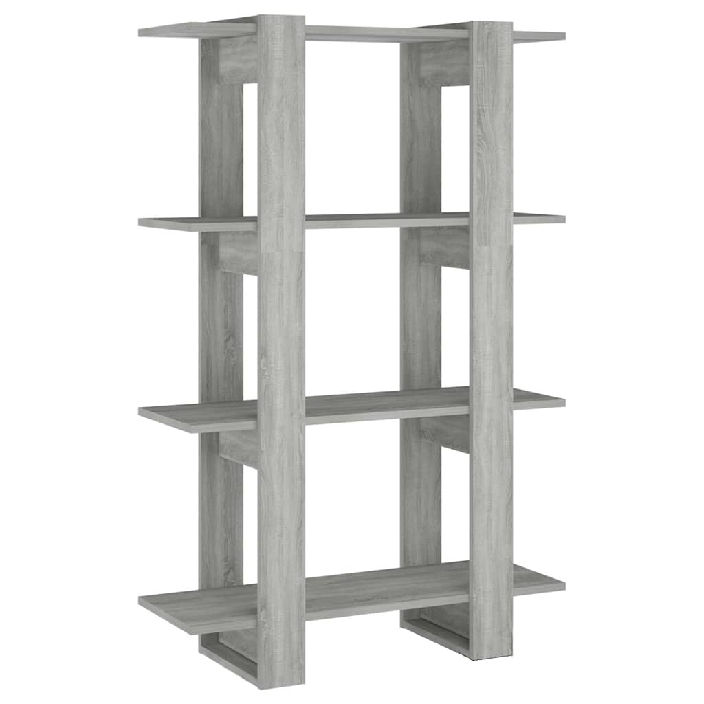 Vidaxl boekenkast kamerscherm 80x30x123,5 cm grijs sonoma eikenkleurig