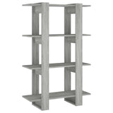 Vidaxl boekenkast kamerscherm 80x30x123,5 cm grijs sonoma eikenkleurig