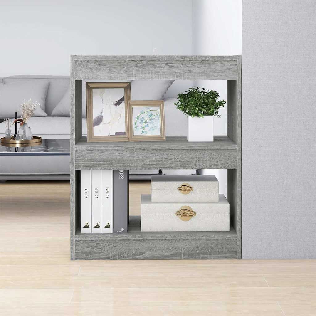 Vidaxl boekenkast kamerscherm 60x30x72 cm grijs sonoma eikenkleurig