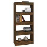 Vidaxl boekenkast kamerscherm 60x30x135 cm bewerkt hout gerookt eiken