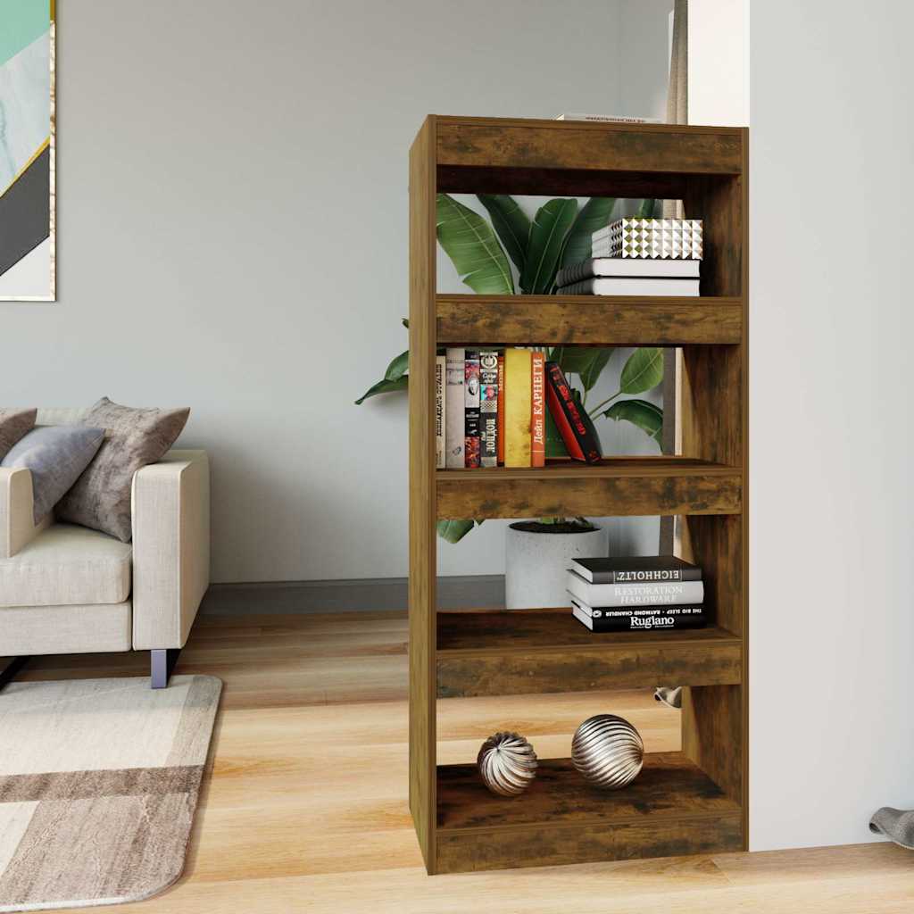 Vidaxl boekenkast kamerscherm 60x30x135 cm bewerkt hout gerookt eiken