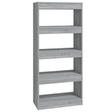 Vidaxl boekenkast kamerscherm 60x30x135 cm bewerkt hout grijs sonoma