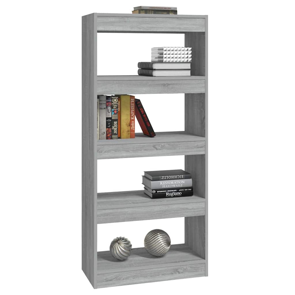Vidaxl boekenkast kamerscherm 60x30x135 cm bewerkt hout grijs sonoma