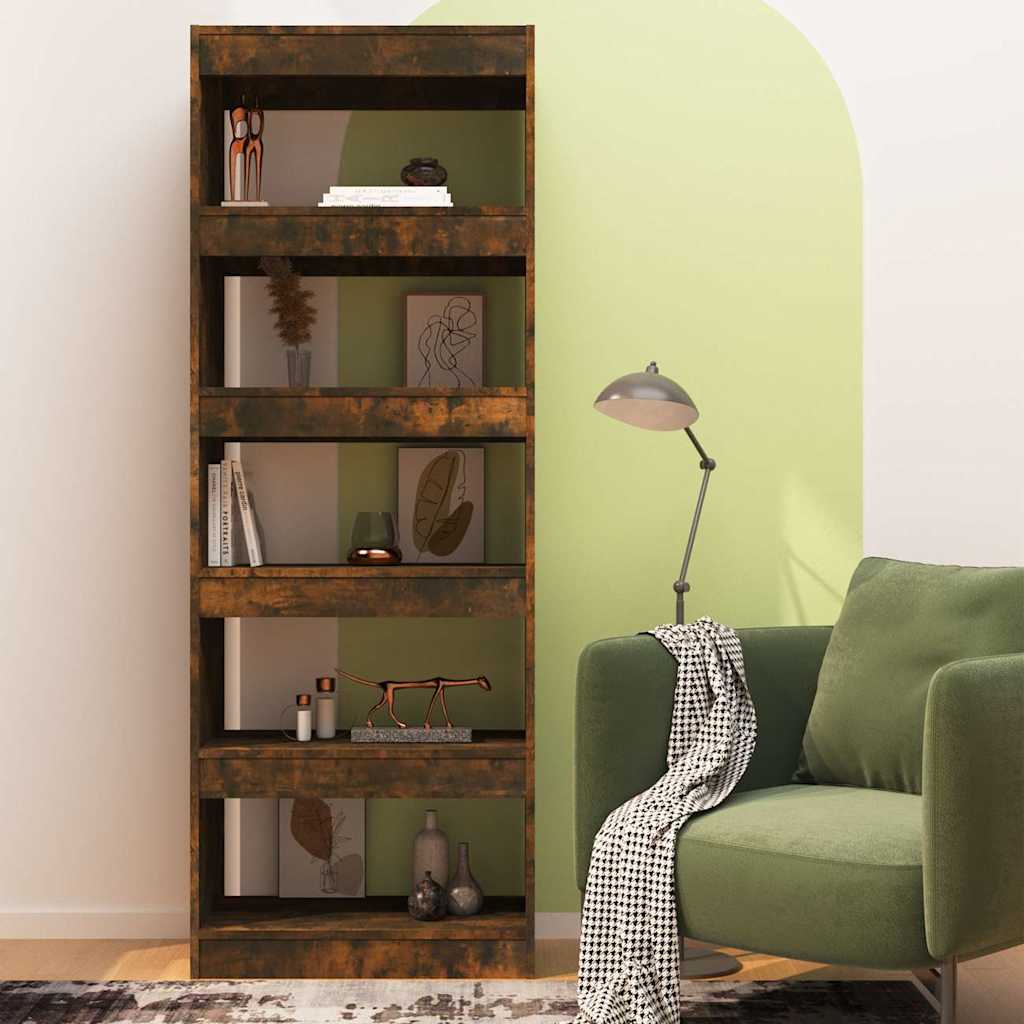 Vidaxl boekenkast kamerscherm 60x30x166 cm spaanplaat gerookt eiken