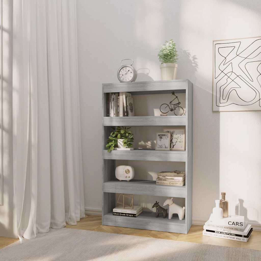Vidaxl boekenkast kamerscherm 80x30x135 cm bewerkt hout grijs sonoma