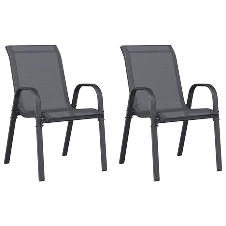 Vidaxl tuinstoelen stapelbaar 2 st textileen stof grijs