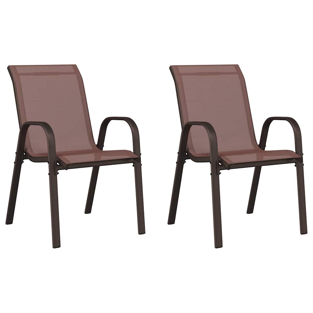 Vidaxl tuinstoelen stapelbaar 2 st textileen stof bruin