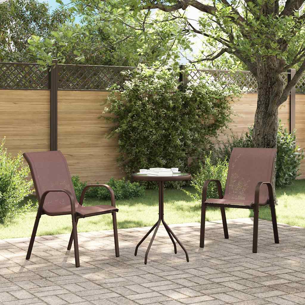 Vidaxl tuinstoelen stapelbaar 2 st textileen stof bruin