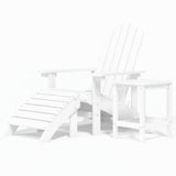 Vidaxl tuinstoel adirondack met voetenbank en tafel hdpe wit