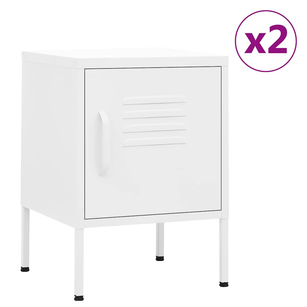 Vidaxl nachtkastjes 2 st 35x35x51 cm staal wit