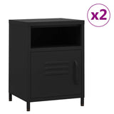 Vidaxl nachtkastjes 2 st 35x35x51 cm staal zwart