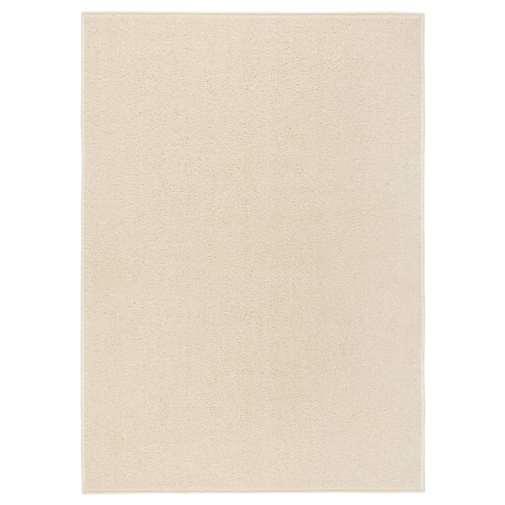 VIDAXL RUG KORTPOLIG 240x340 cm Crema