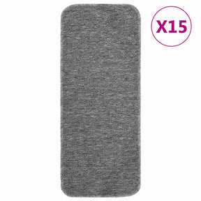 Vidaxl trapmatten 15 st anti-slip rechthoekig 60x25 cm grijs