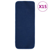 Vidaxl stair mats 15 st anti-slip rectangular 60x25 cm navy blue