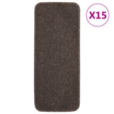 Vidaxl trapmatten 15 st anti-slip rechthoekig 60x25 cm bruin