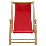 Vidaxl terrasstoel bamboe en canvas rood