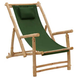 Vidaxl terrasstoel bamboe en canvas groen