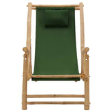 Vidaxl terrasstoel bamboe en canvas groen