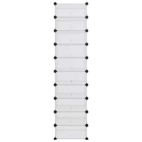Vidaxl schoenenrek 44x32x174 cm polypropeen transparant