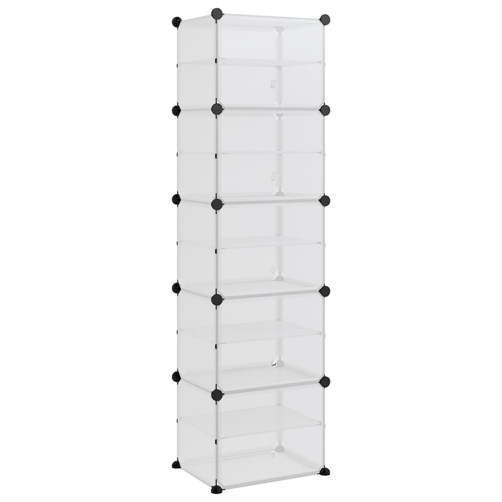 Vidaxl Shoe Rack 44x31.5x153.5 cm polypropen transparent