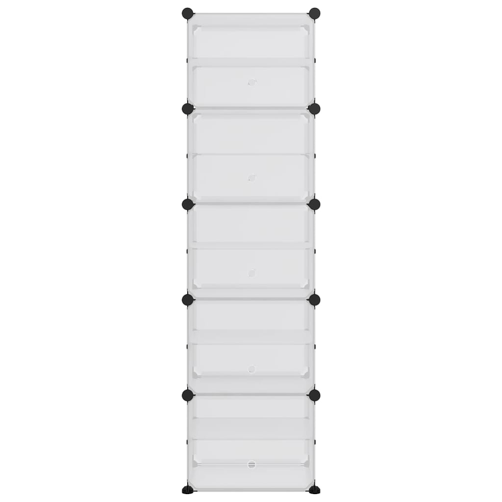 Vidaxl Shoe Rack 44x31.5x153.5 cm polypropen transparent