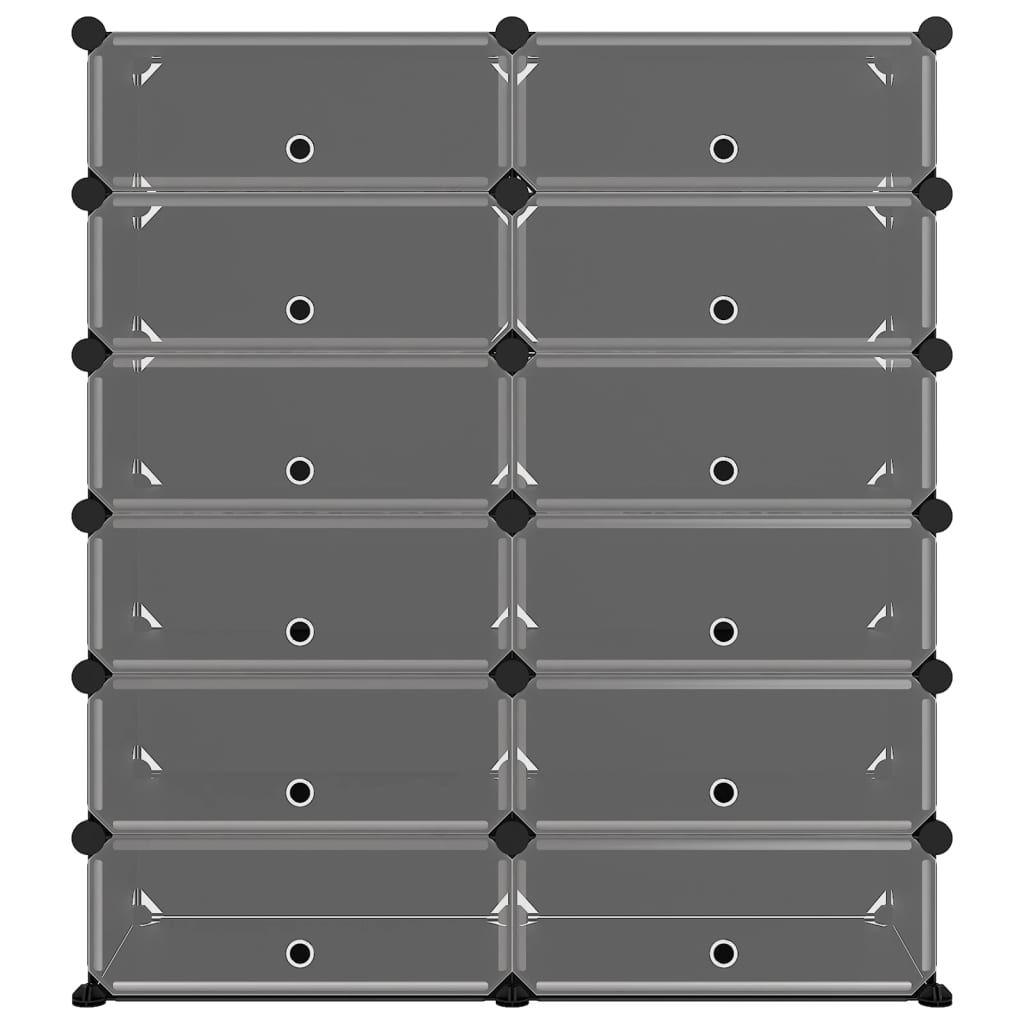 Vidaxl schoenenrek 94,5x36,5x106 cm polypropeen zwart