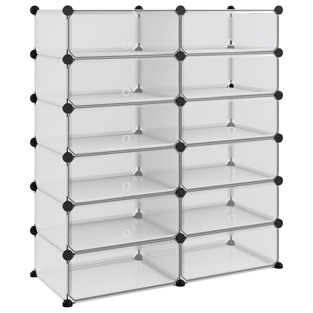 Vidaxl Shoe Rack 94.5x36.5x106 cm polypropen gennemsigtig