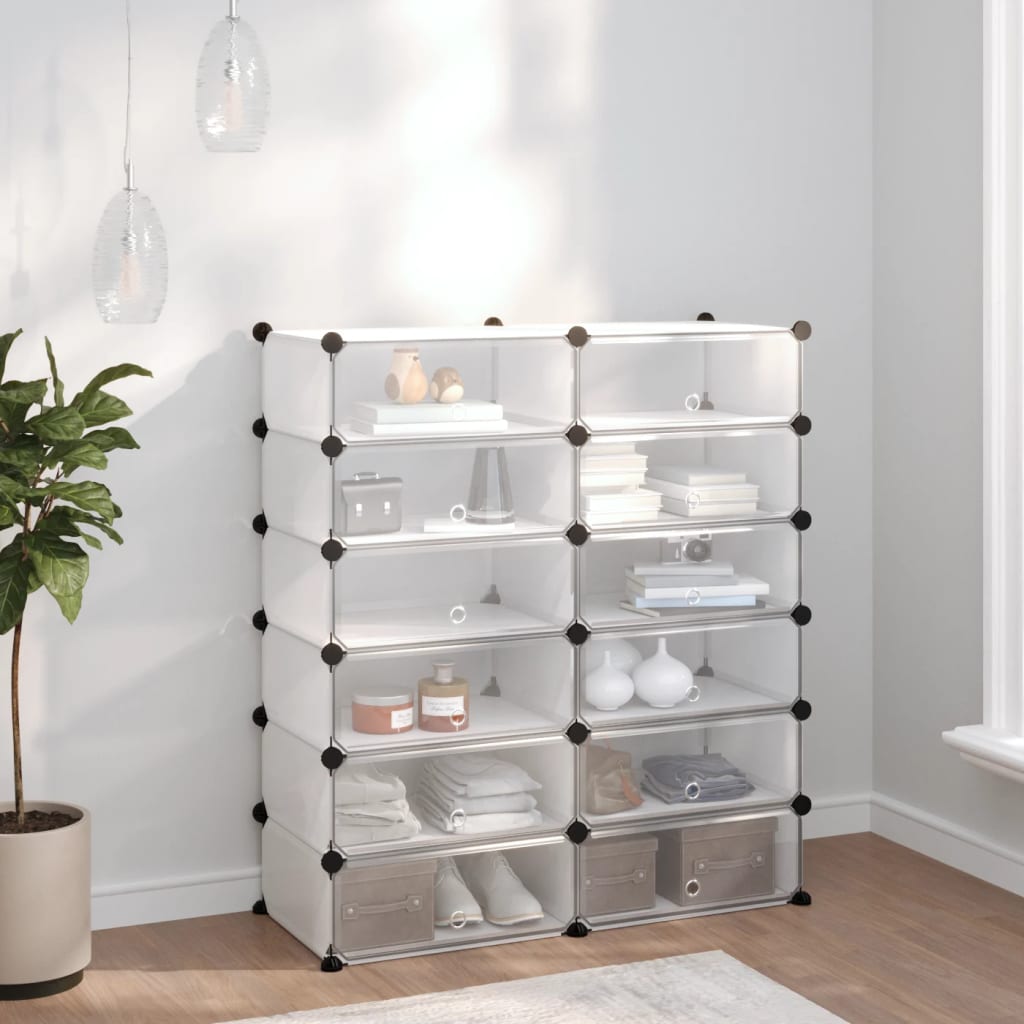 Vidaxl Shoe Rack 94.5x36.5x106 cm polypropen gennemsigtig