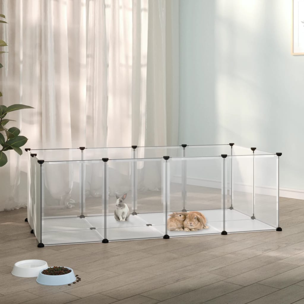 Vidaxl Animal Loft Small 144x74x46.5 cm Polypropène et acier transparent