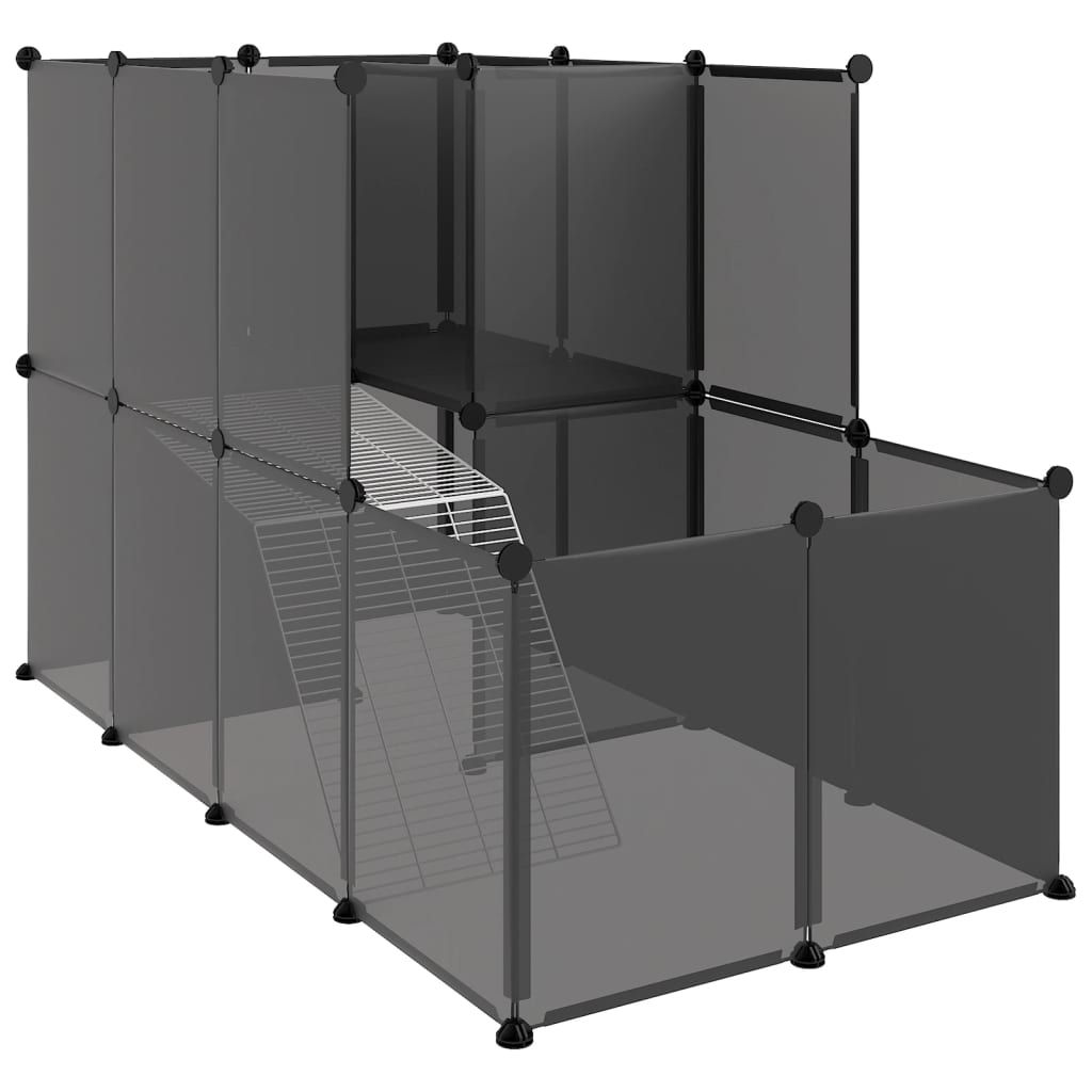 Vidaxl Animal Loft Small 142x74x93 cm Polypropène et acier noir