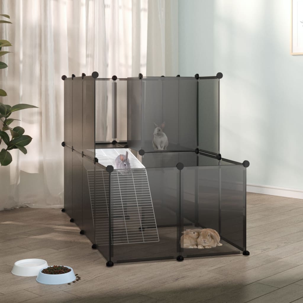 Vidaxl animal loft small 142x74x93 cm polypropene and steel black