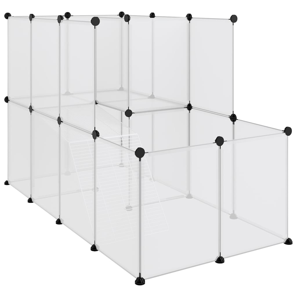 Vidaxl Animal Loft Small 142x74x93 cm Polypropène et acier transparent