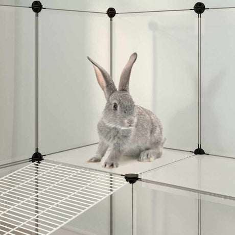 Vidaxl dierenhok klein 142x74x93 cm polypropeen en staal transparant