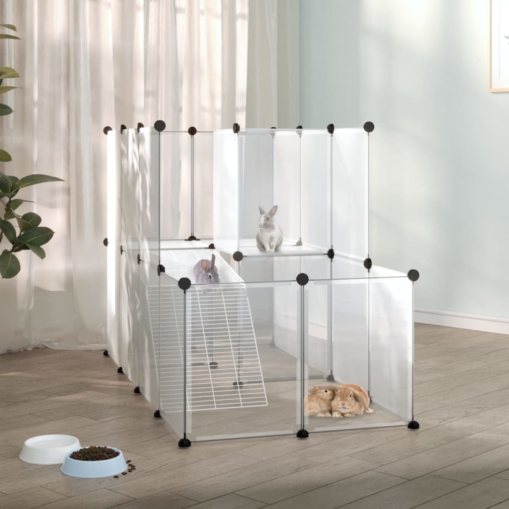 Vidaxl Animal Loft Small 142x74x93 cm polipropeno y acero transparente