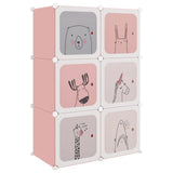 Muebles de almacenamiento para niños de Vidaxl con 6 compartimentos Polypropene Pink