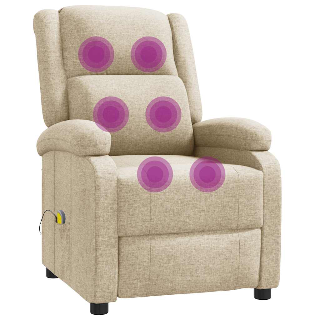 Vidaxl massagestoel stof crèmekleurig