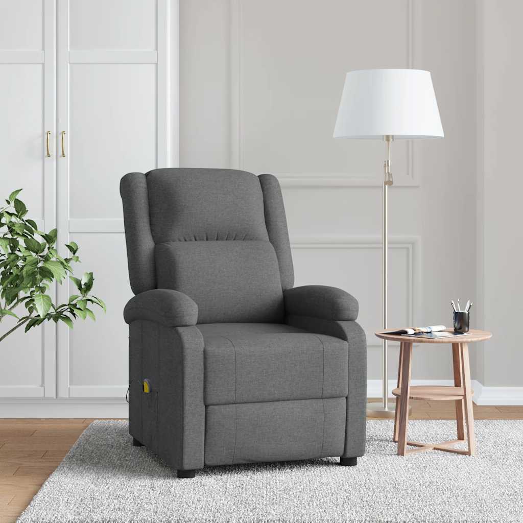 Vidaxl massagestoel stof donkergrijs