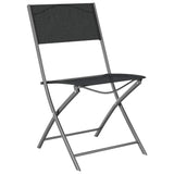 Vidaxl tuinstoelen inklapbaar 4 st staal en textileen zwart