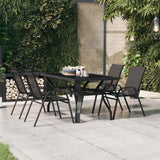 Vidaxl tuintafel 140x70x70 cm staal en glas zwart