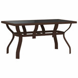 Vidaxl tuintafel 140x70x70 cm staal en glas bruin en zwart