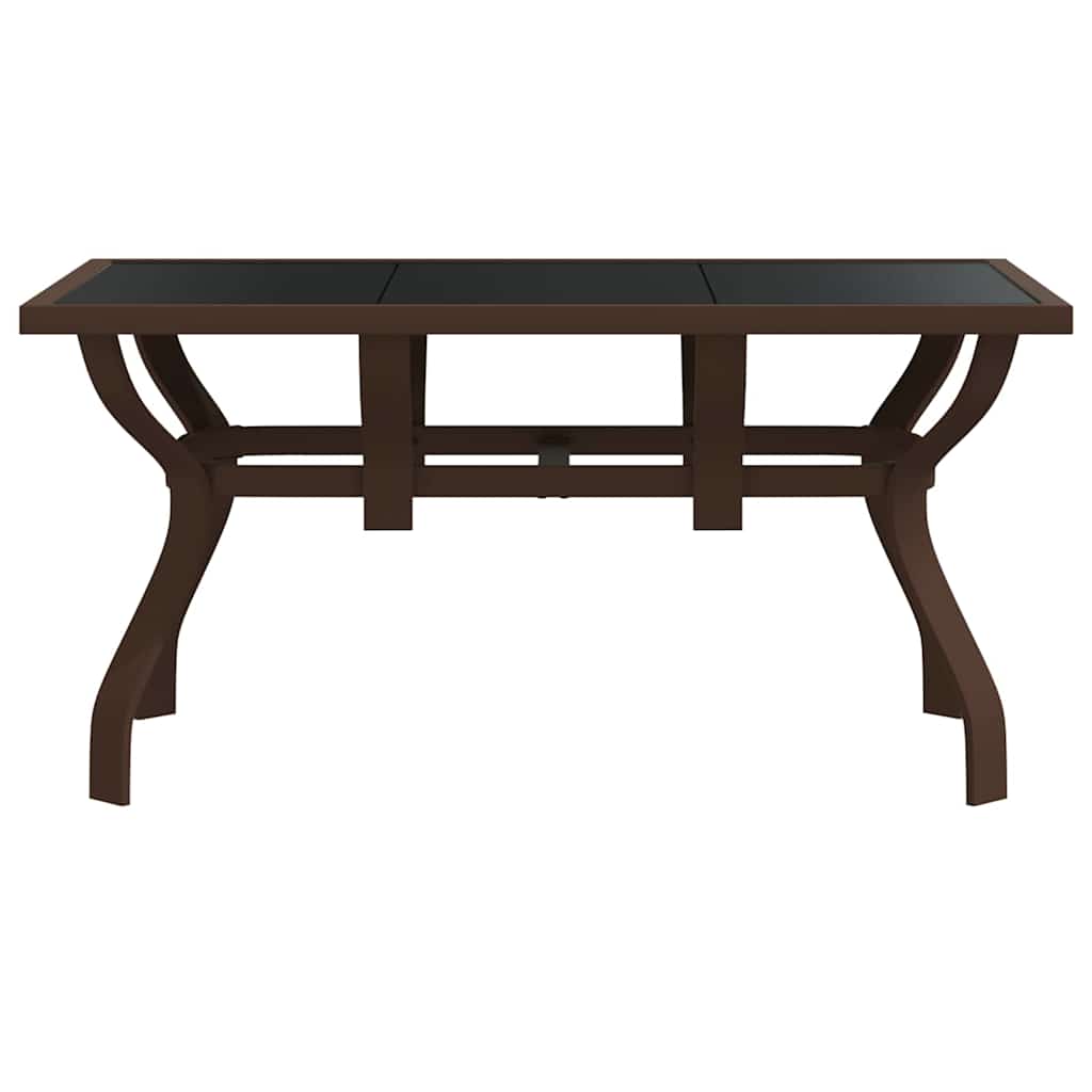 Vidaxl tuintafel 140x70x70 cm staal en glas bruin en zwart