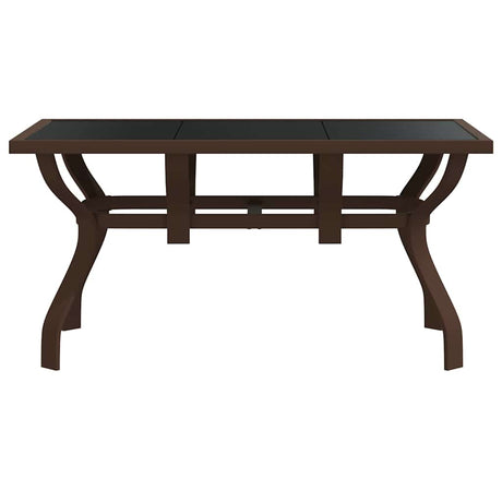Vidaxl tuintafel 140x70x70 cm staal en glas bruin en zwart