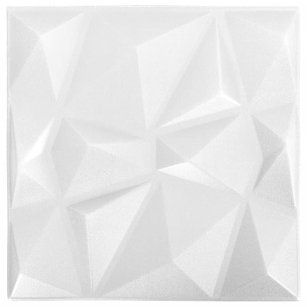 Vidaxl 24 St Wall Panels 3d 6 m² 50x50 cm Diamond White