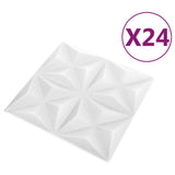 Vidaxl 24 panele ścienne 3D Origami 6 m² 50x50 cm biały