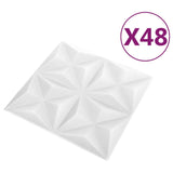 VIDAXL 48 ST WALL PORTEULE 3D Origami 12 m² 50 x 50 cm Weiß