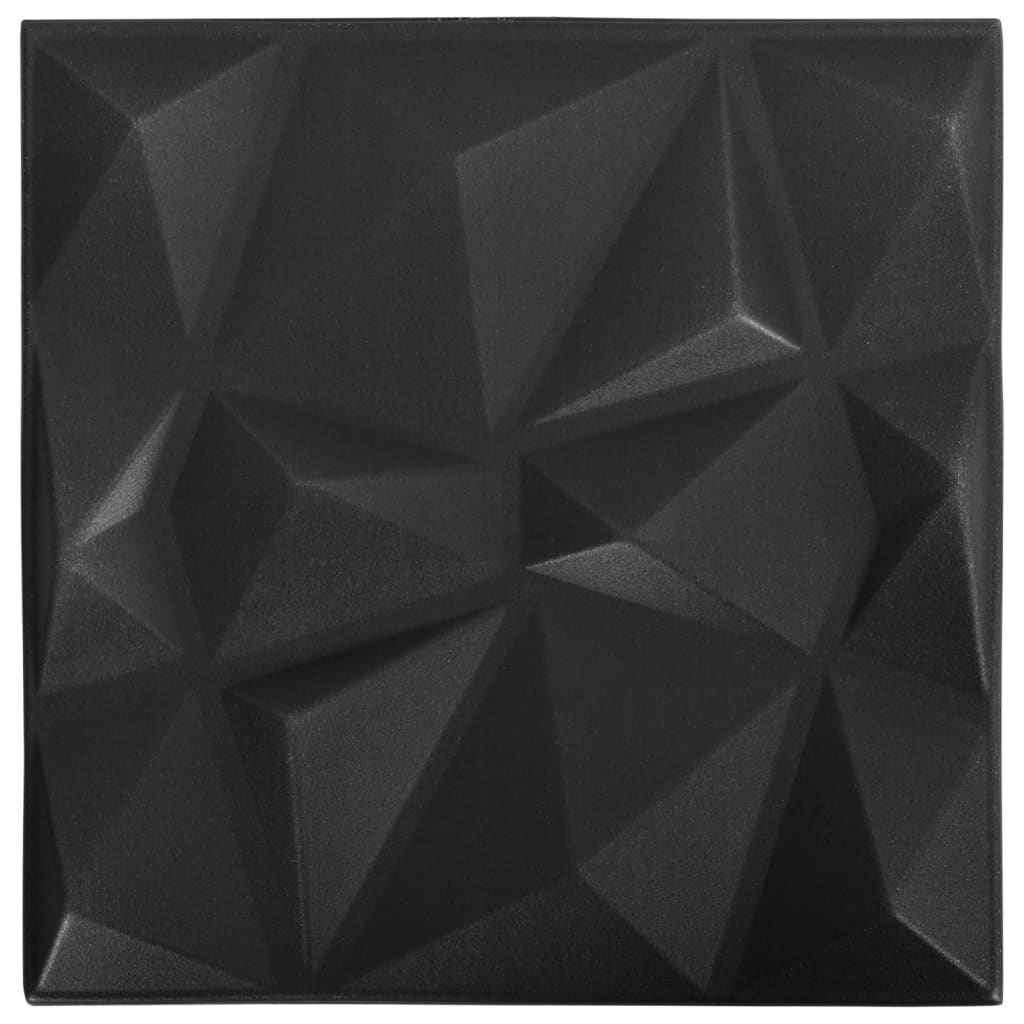 Vidaxl 24 ST Panele ścienne 3D Diamond 6 m² 50x50 cm czarny