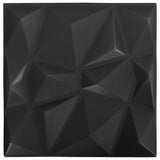 VIDAXL 24 ST WALSPORULTE 3D Diamant 6 m² 50 x 50 cm Schwarz